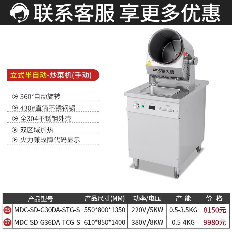 MDC商用炒菜機手動電動立式半自動炒菜機